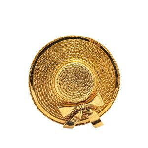 Chanel Gold Plated Straw Hat Brooch #279789C75B